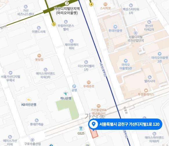 서울특별시 금천구 가산디지털1로 120 G밸리창업복지센터 3층